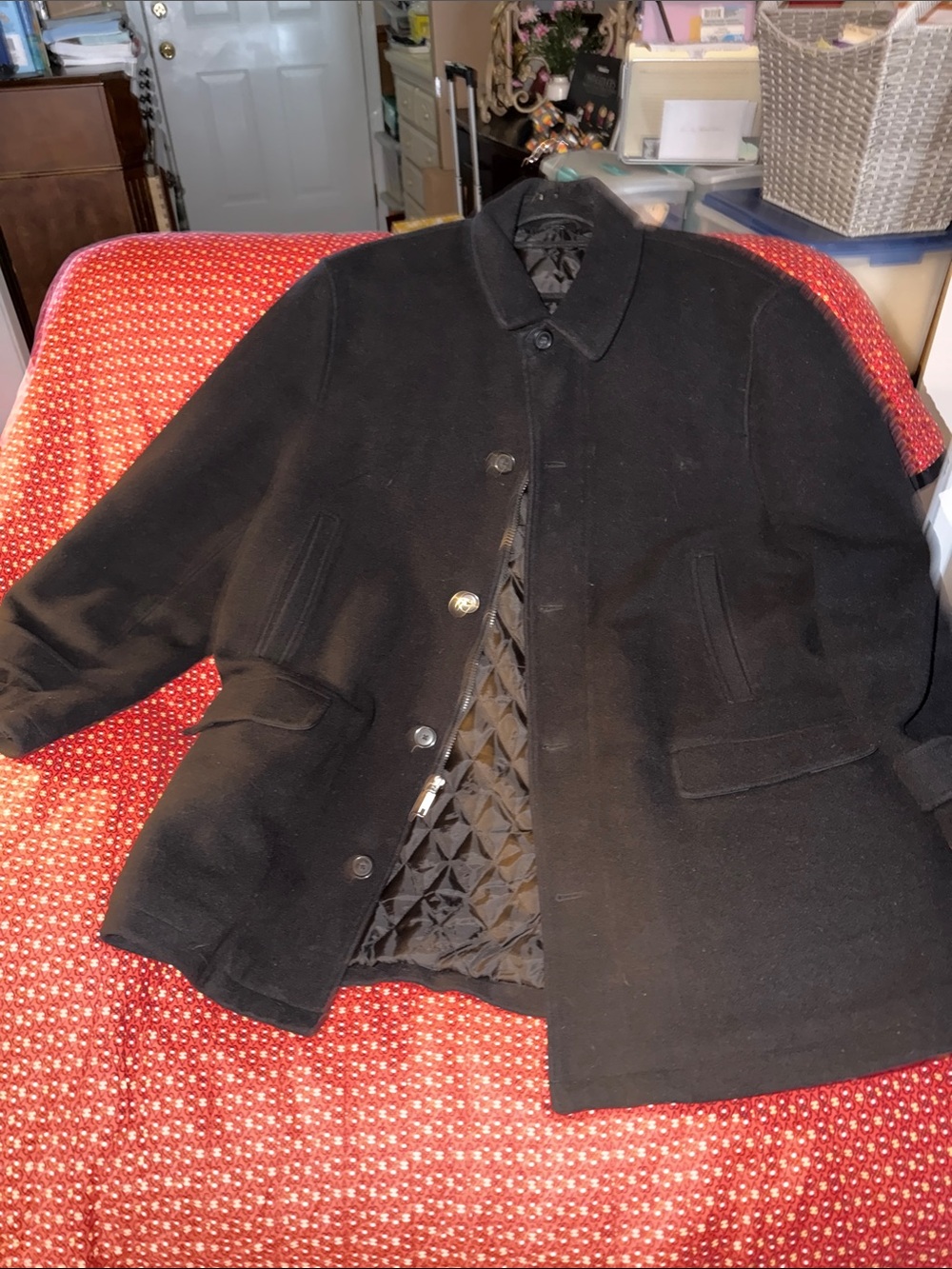 Ralph Lauren
Black Wool Blend Quilted-Lined Jacket Coat
